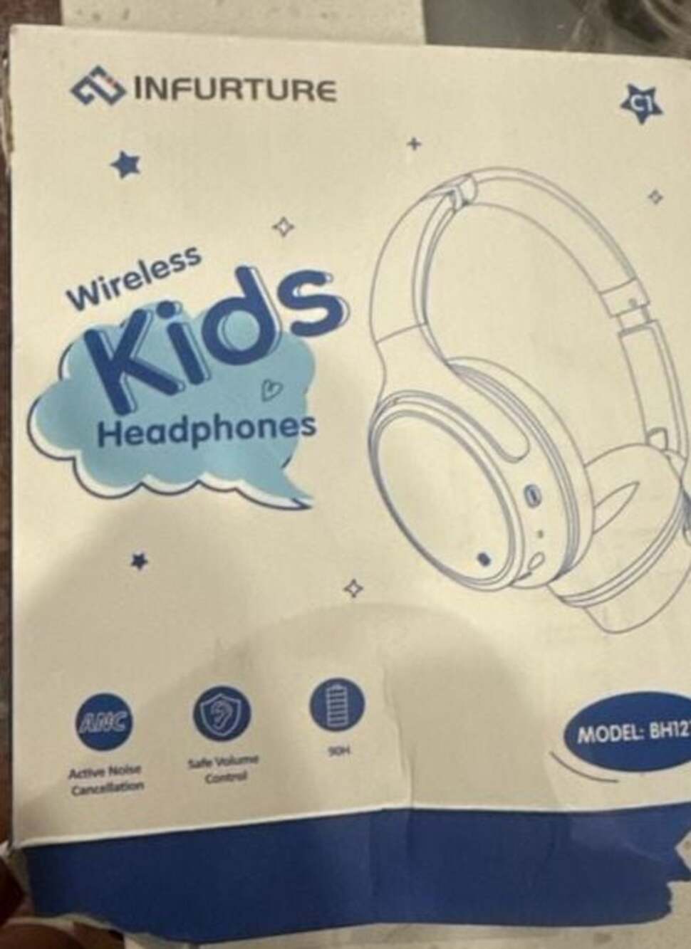 INFURTURE Wireless Kids Active Noise Cancelling Headphones Model BH121A